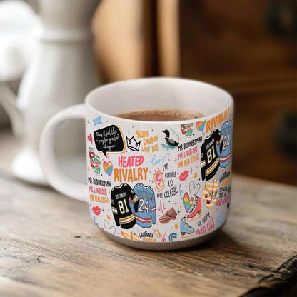 We Didn't Even Kiss Hollander Rozanov Pottery Mug, LGBT Hockey Romance Mug, Heated Movie Rivalry Mug, Hollanov Team Gifts For Fan