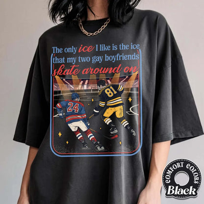 Rink Ice Only Comfort Colors Shirt – Queer Hockey Romance Fan Tee