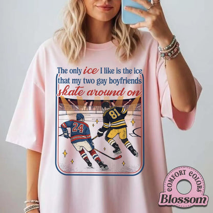 Rink Ice Only Comfort Colors Shirt – Queer Hockey Romance Fan Tee