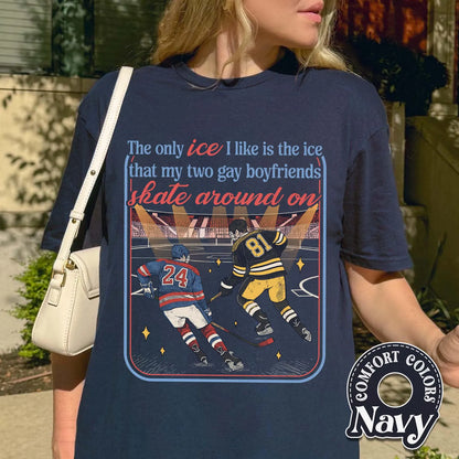 Rink Ice Only Comfort Colors Shirt – Queer Hockey Romance Fan Tee