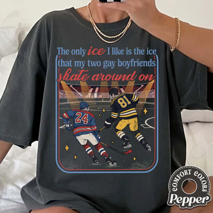 Rink Ice Only Comfort Colors Shirt – Queer Hockey Romance Fan Tee