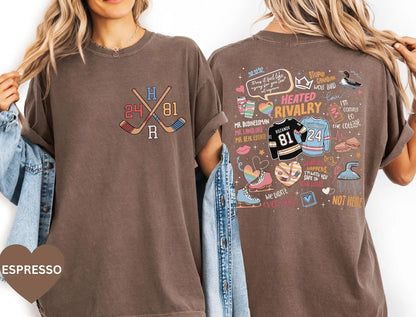 Comfort Colors®Heated Rivalry Romance Shirt, Hollanov Couple Romance Book Tshirt, Hockey Rivals Couple Shirts, Movie Book Fans Gift