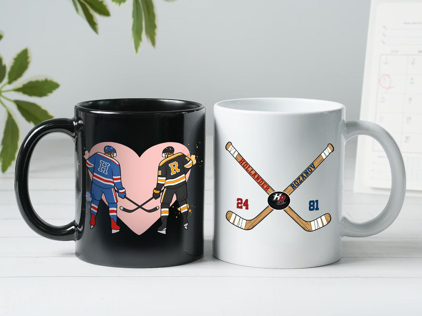 Team Hollanov Pottery Mug, Hockey Romance Unisex LGBT Gift, Hockey Fan Coffee Mug 11oz, Heated Rivalry Fan Gift, Hollander Rosanov
