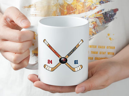 Team Hollanov Pottery Mug, Hockey Romance Unisex LGBT Gift, Hockey Fan Coffee Mug 11oz, Heated Rivalry Fan Gift, Hollander Rosanov