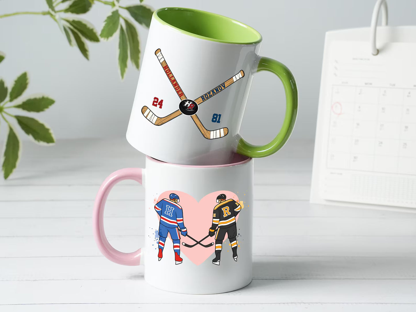 Team Hollanov Pottery Mug, Hockey Romance Unisex LGBT Gift, Hockey Fan Coffee Mug 11oz, Heated Rivalry Fan Gift, Hollander Rosanov