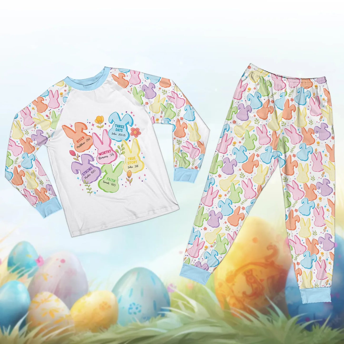Faith Based Easter Bunny Pajamas – He Is Risen Christian Sleepwear