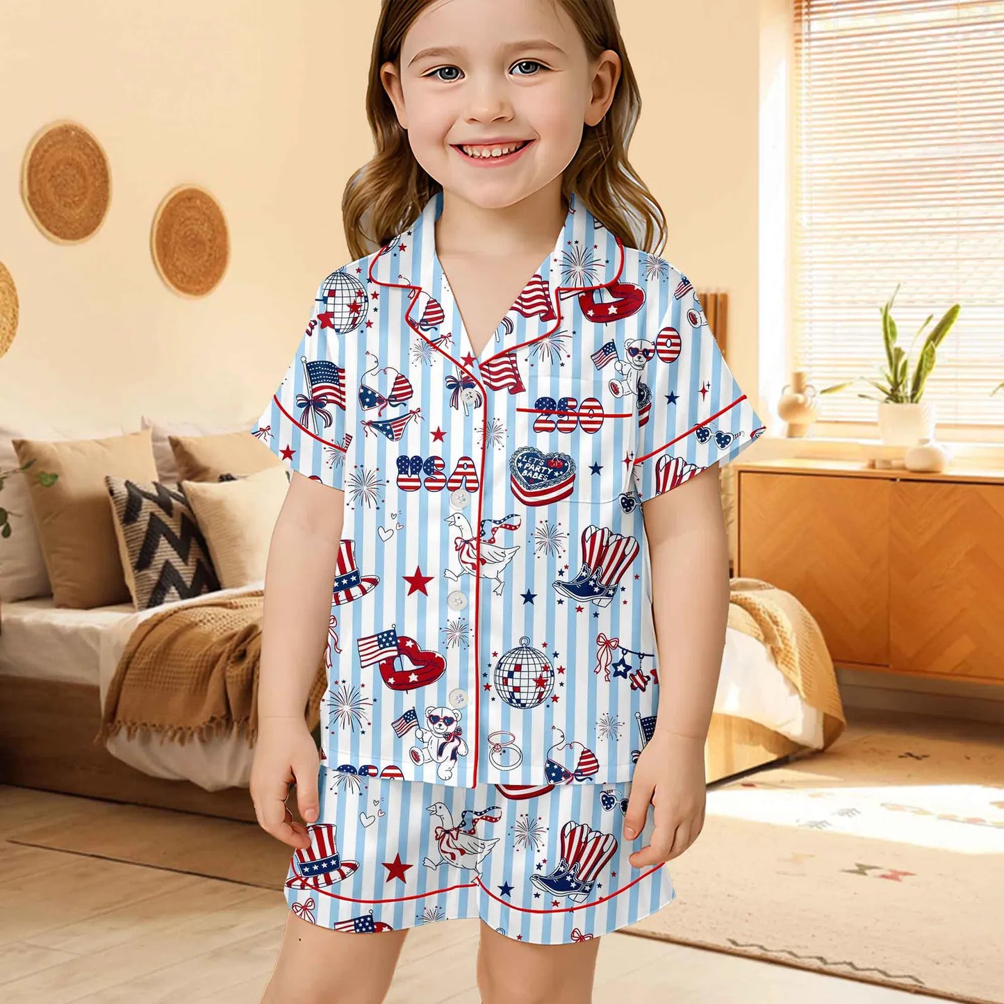 USA 250th Anniversary Pajamas: Red, White & Blue 4th of July Heritage Sleepwear