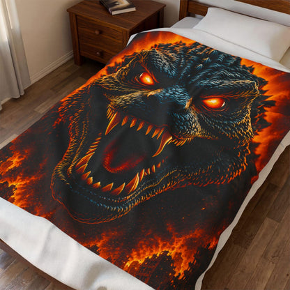 Roaring Fire Beast Monster Blanket