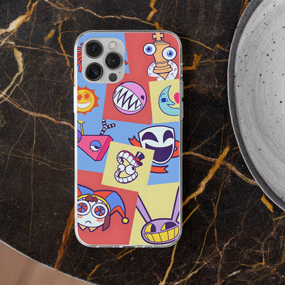 Faces of the Circus Collage Clear Phone Case