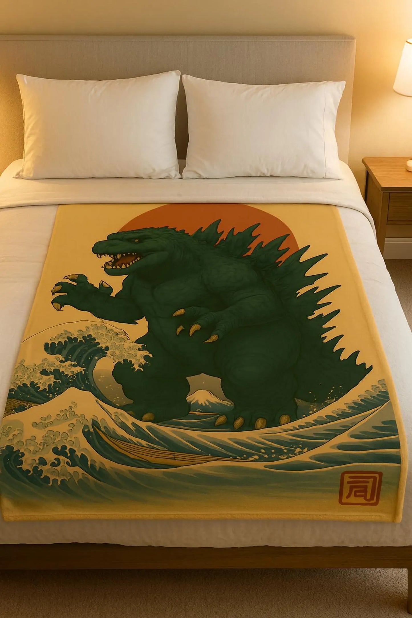 Vintage Great Wave Monster Blanket