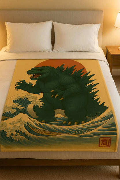 Vintage Great Wave Monster Blanket