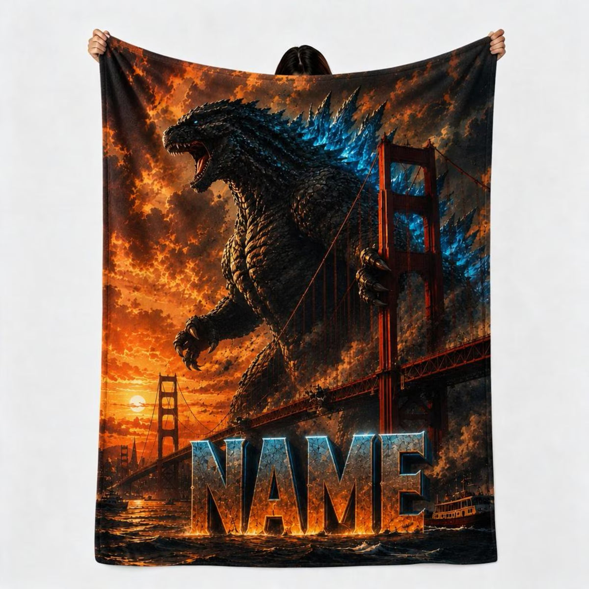 Custom Name Giant Luminous Beast Bridge Blanket