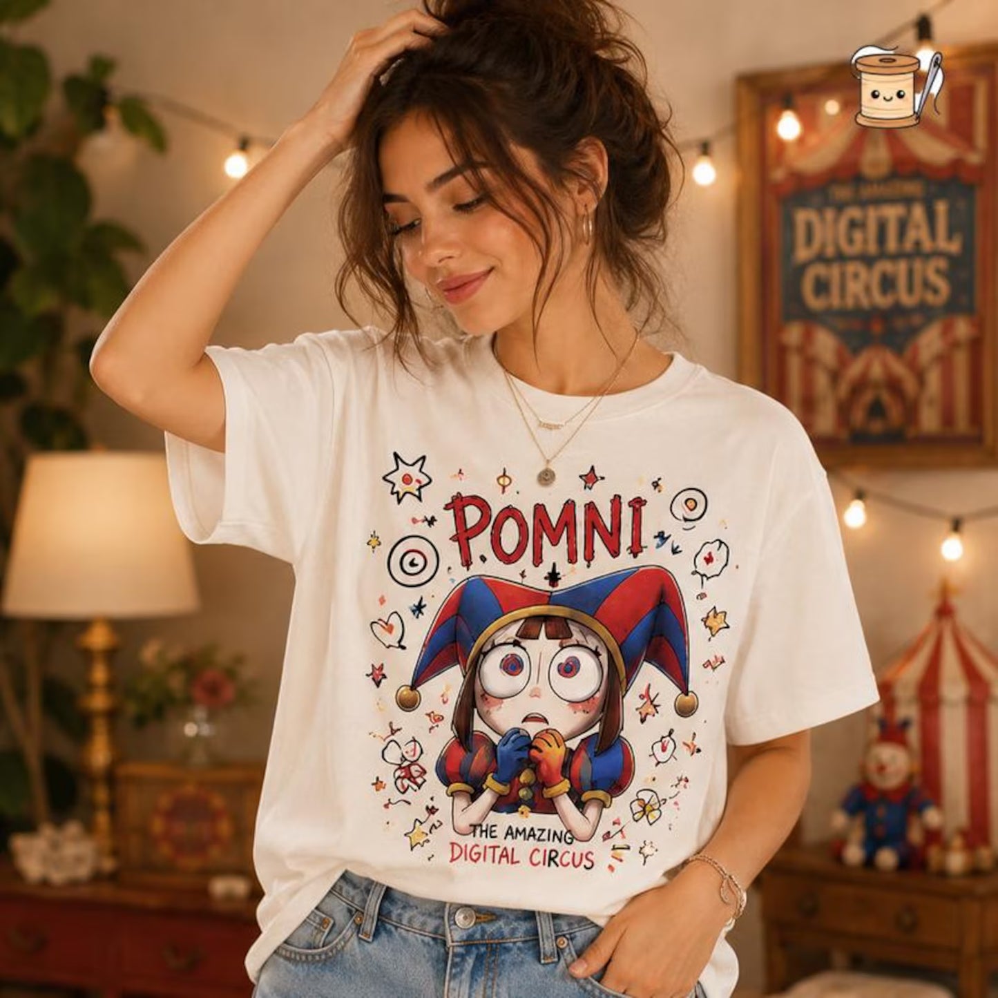 Cream Jester Character Family T-Shirt