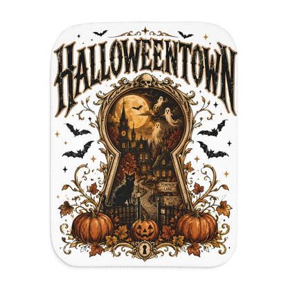 Vintage Halloweentown Pumpkin Keyhole Blanket Gothic Autumn Throw