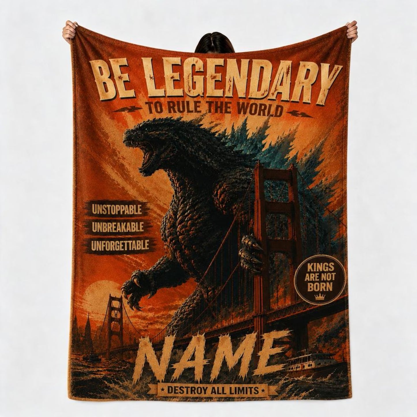 Custom Name Be Legendary Kaiju Blanket
