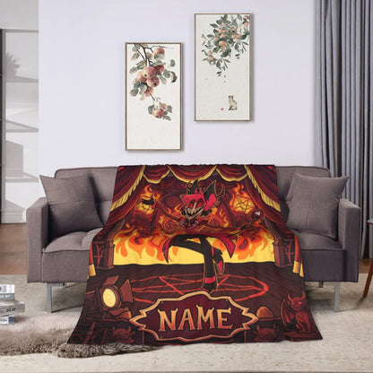Custom Name Radio Demon Stage Performance Plush Blanket