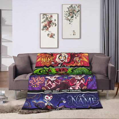 Custom Name Underworld Quad Panel Character Plush Blanket