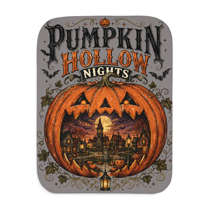 Vintage Pumpkin Hollow Nights Blanket Giant Jack O Lantern Autumn Throw