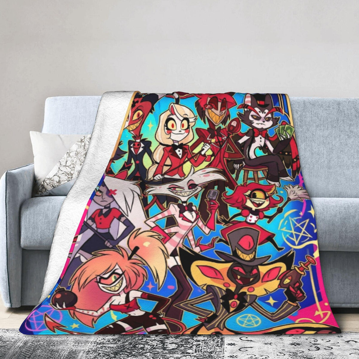 Custom Name Hell Overlord Character Ensemble Plush Blanket