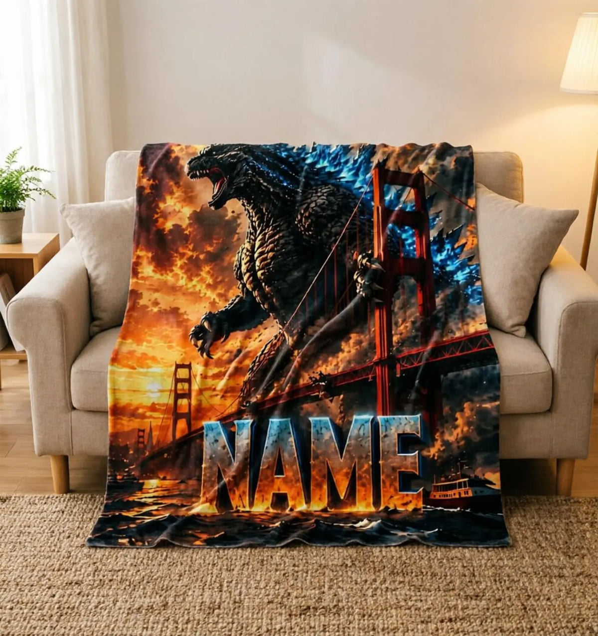 Custom Name Giant Luminous Beast Bridge Blanket