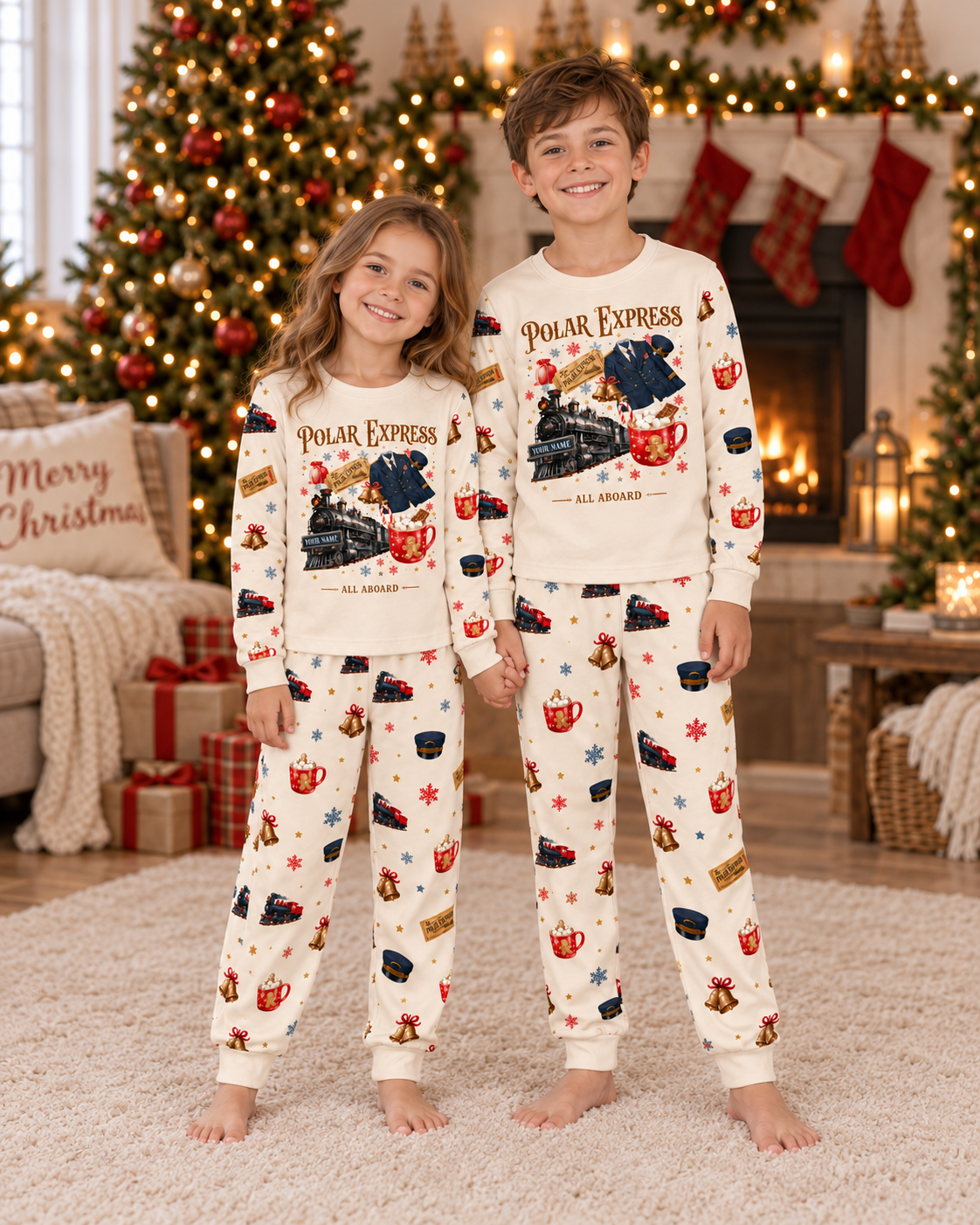 Personalized Polar Express Family Christmas Pajamas