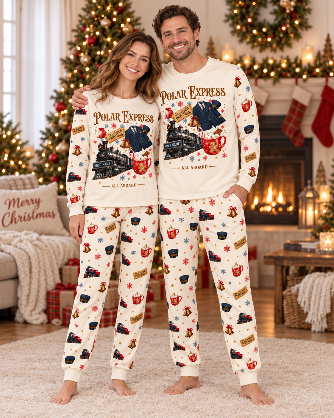 Personalized Polar Express Family Christmas Pajamas