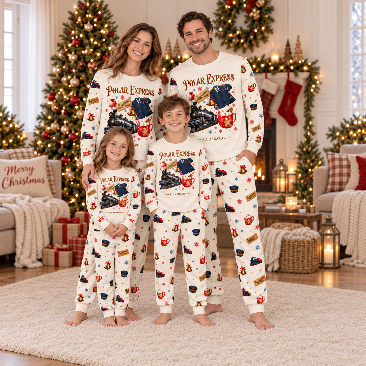 Personalized Polar Express Family Christmas Pajamas