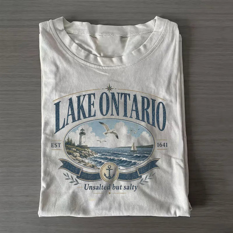 Vintage Lake Ontario T-Shirt | Est. 1641 Great Lakes Nautical Tee