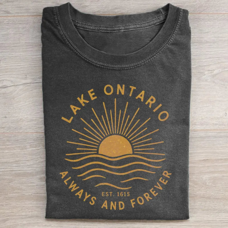 Lake Ontario Always and Forever T-Shirt | Est. 1615 Retro Sun Tee