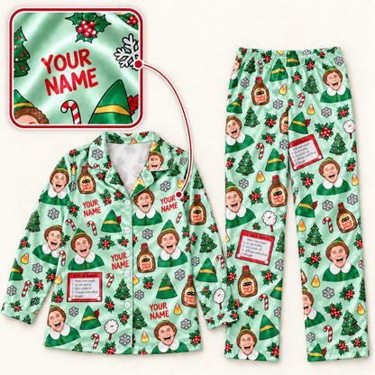 Personalized Christmas Elf Pajama Set