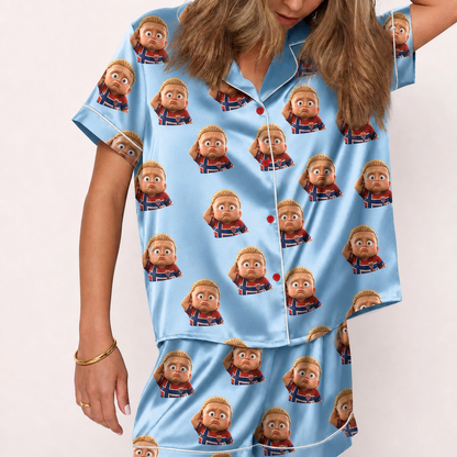 Shocked Soccer Fan Meme Satin Pajamas