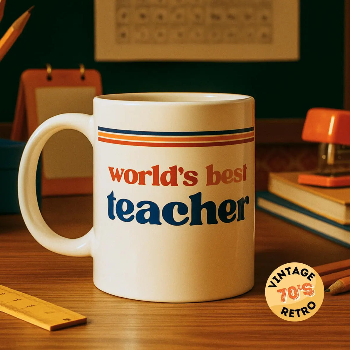 Custom Retro 70s Mug – Personalized Vintage Coffee Gift for Him