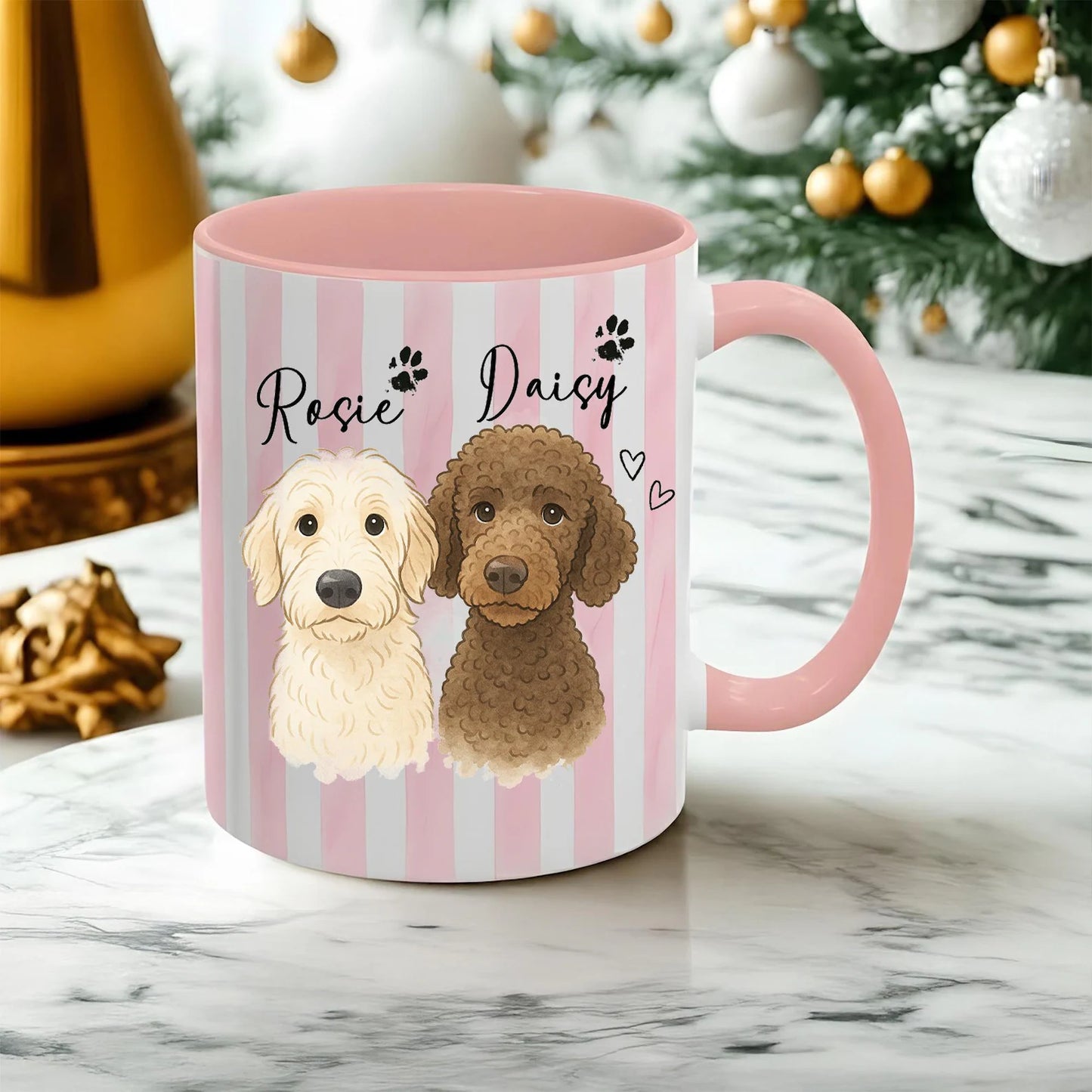 Personalized Watercolor Pet Photo Mug – Custom Dog or Cat Portrait with Name
