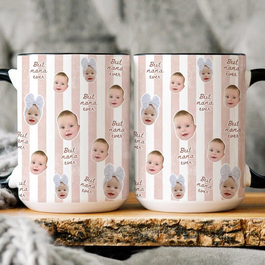 Custom Baby Face Mug – Personalized Photo Coffee Gift for Grandma & Grandpa