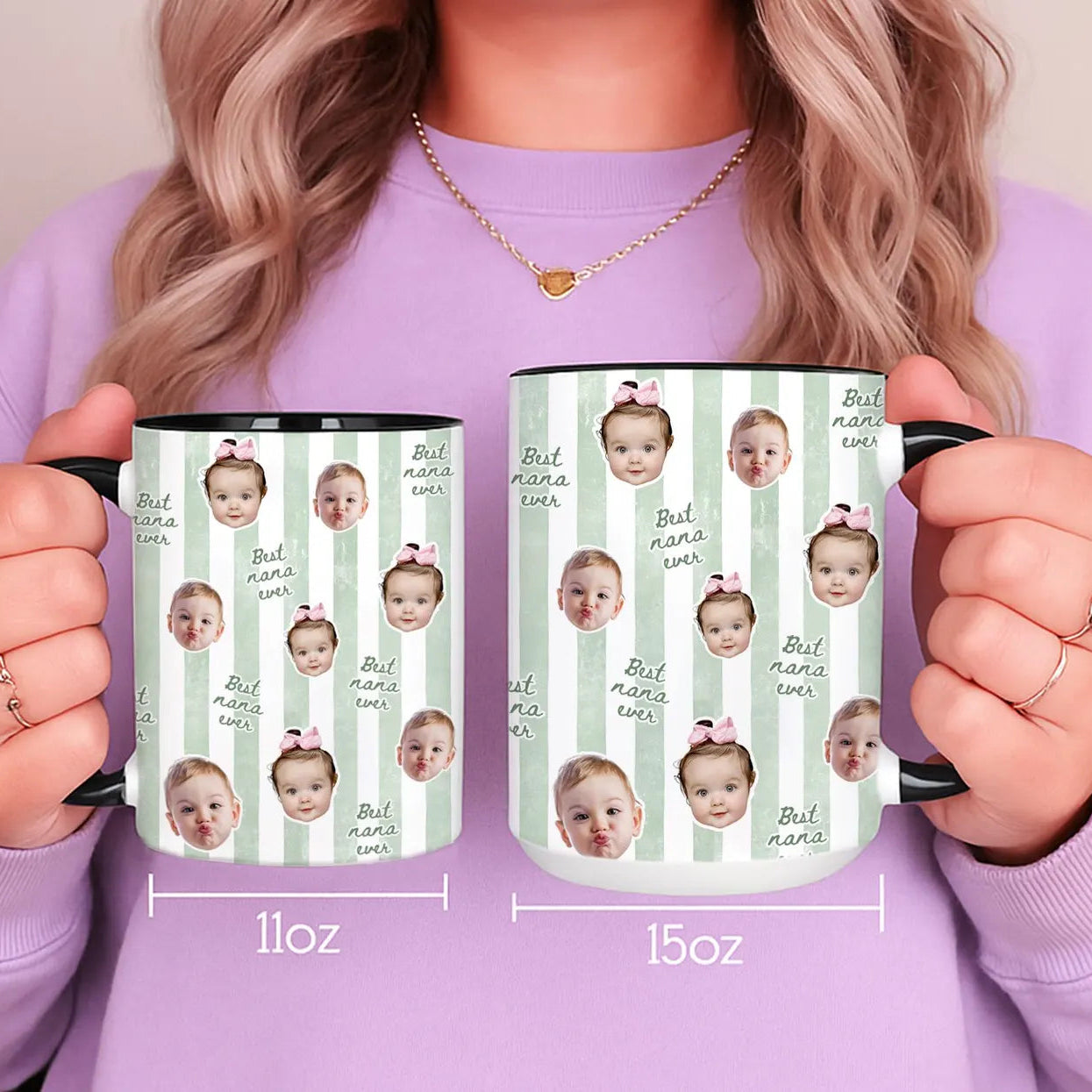 Custom Baby Face Mug – Personalized Photo Coffee Gift for Grandma & Grandpa