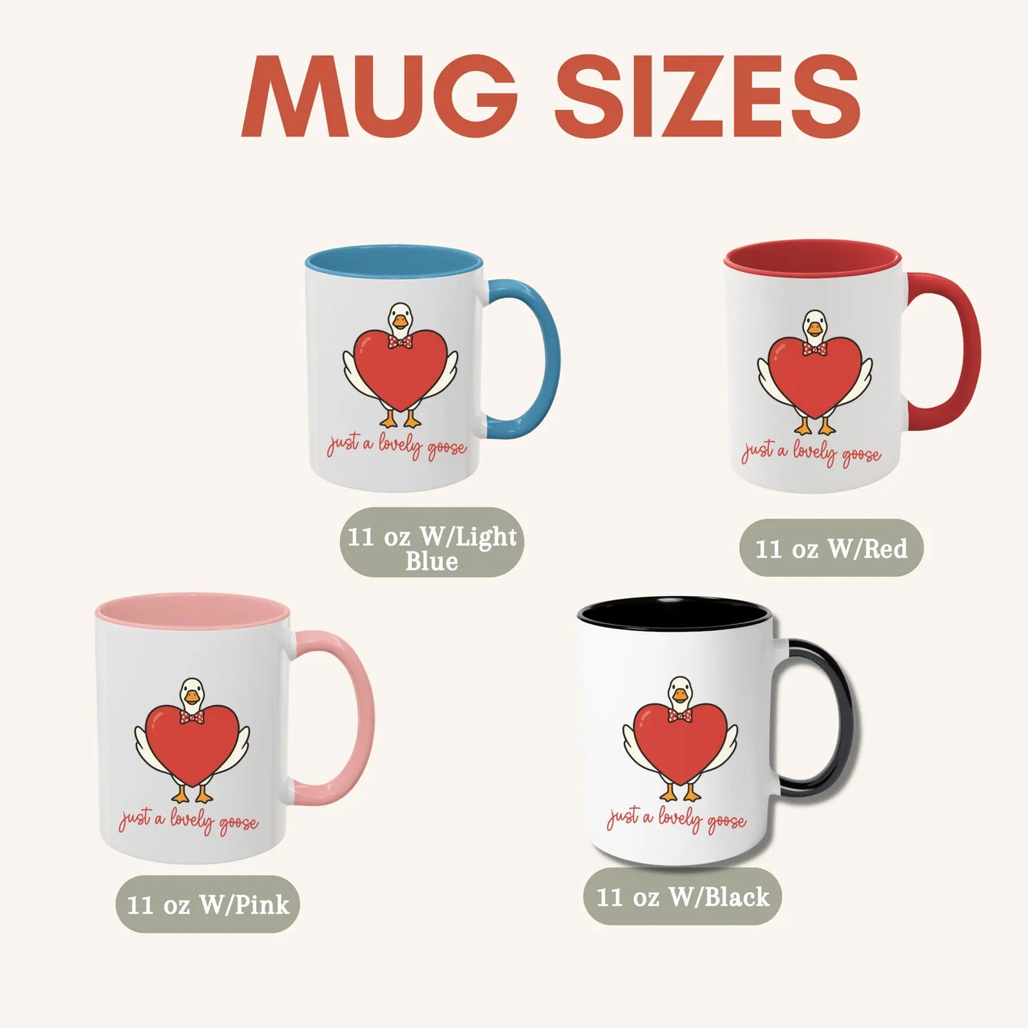 Silly Goose Heart Mug – Funny Valentine Coffee Gift for Him or Her
