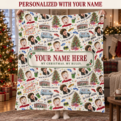 Personalized Home Alone Watercolor Christmas Blanket