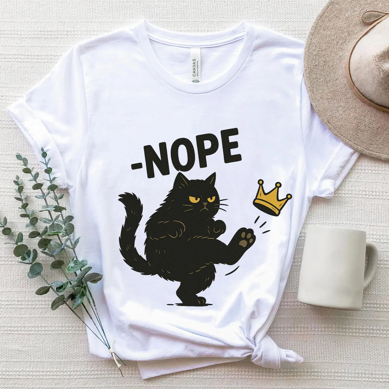 No Kings in America Black Cat Shirt, Funny Patriotic Meme Tee