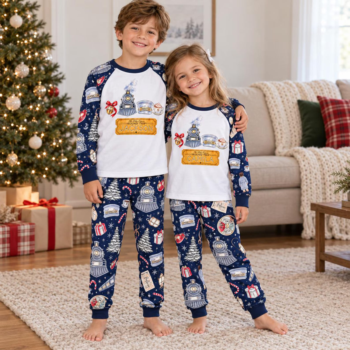 Personalized Golden Ticket Christmas Pajamas