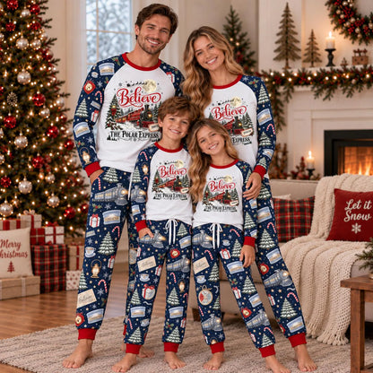 Personalized Christmas Train Family Pajamas