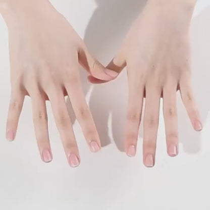 Sweetheart Nude Pink | Gold Line & Heart Accent Nails (24 Pcs Gift Set)