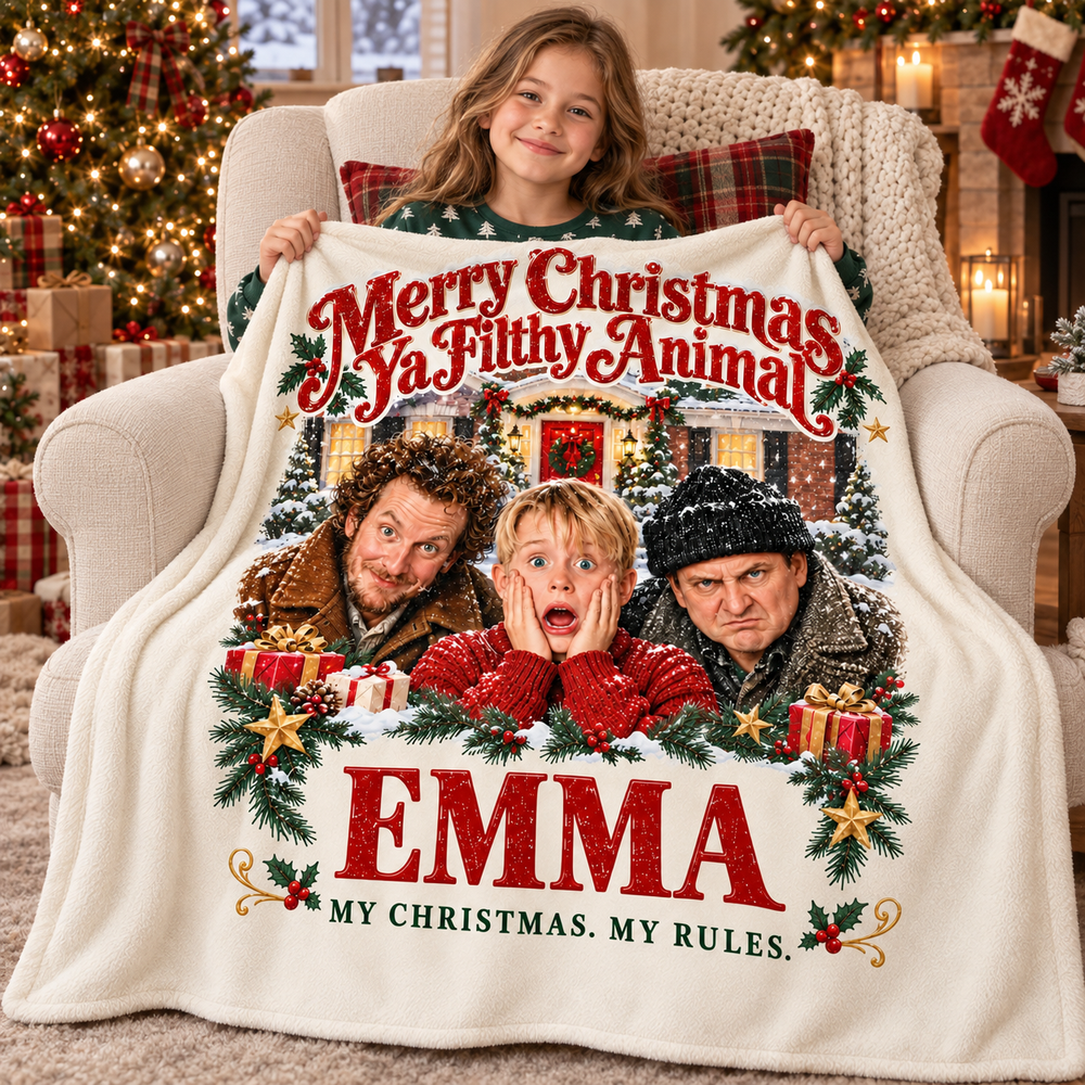 My Christmas. My Rules. - Personalized Home Alone Blanket
