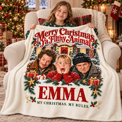 My Christmas. My Rules. - Personalized Home Alone Blanket
