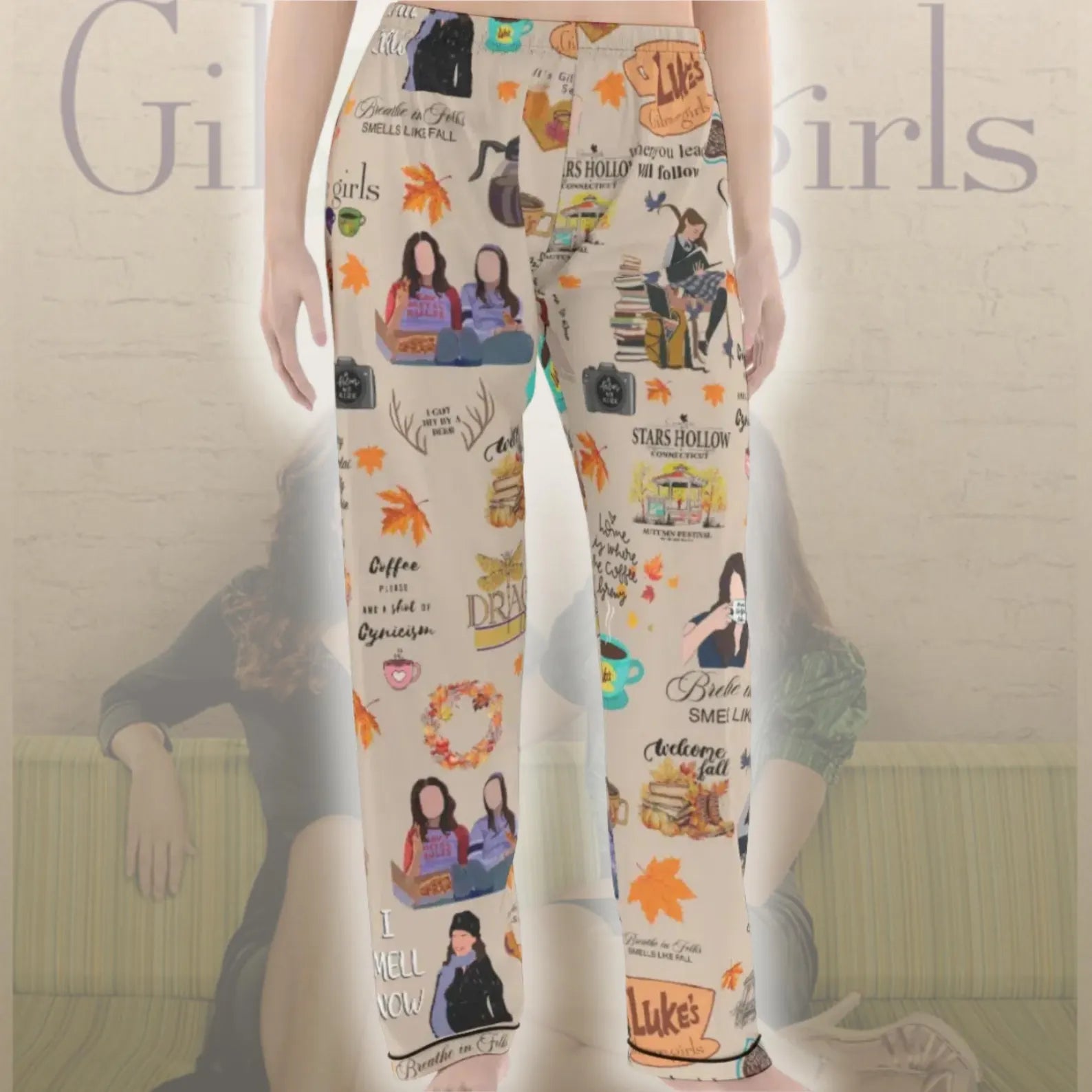 Vintage Stars Hollow Inspired Pajama Set – Autumn & Winter Cozy Sleepwear