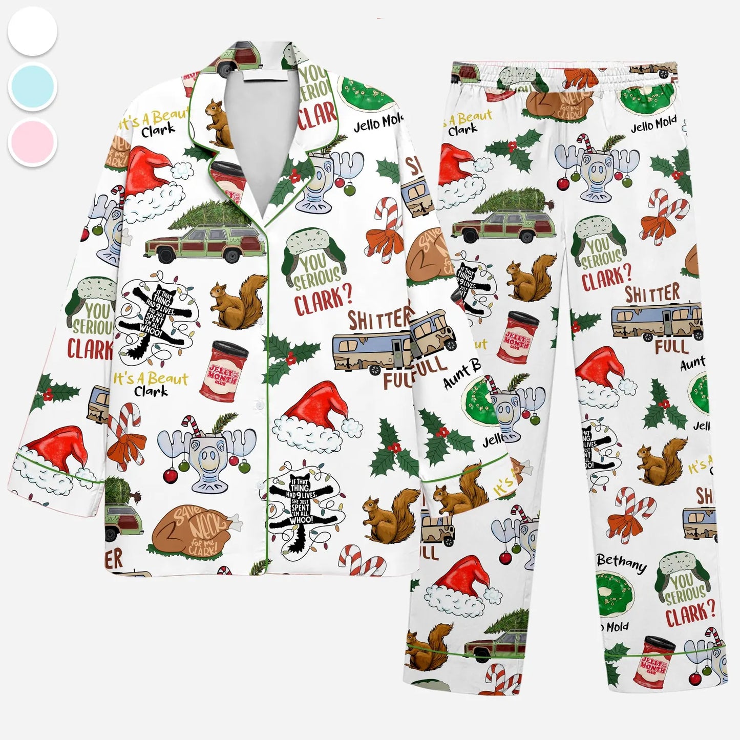 Vintage Christmas Vacation Inspired Pajama Set, Retro Tree Farm Holiday PJs for Women, Funny Xmas Gift Sleepwear
