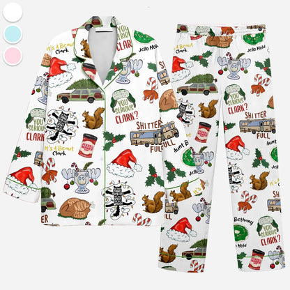 Vintage Christmas Vacation Inspired Pajama Set, Retro Tree Farm Holiday PJs for Women, Funny Xmas Gift Sleepwear