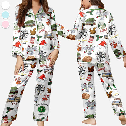 Vintage Christmas Vacation Inspired Pajama Set, Retro Tree Farm Holiday PJs for Women, Funny Xmas Gift Sleepwear