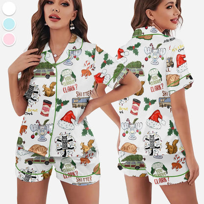 Vintage Christmas Vacation Inspired Pajama Set, Retro Tree Farm Holiday PJs for Women, Funny Xmas Gift Sleepwear