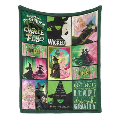 Pink and Green Magical Theater Collage Blanket
