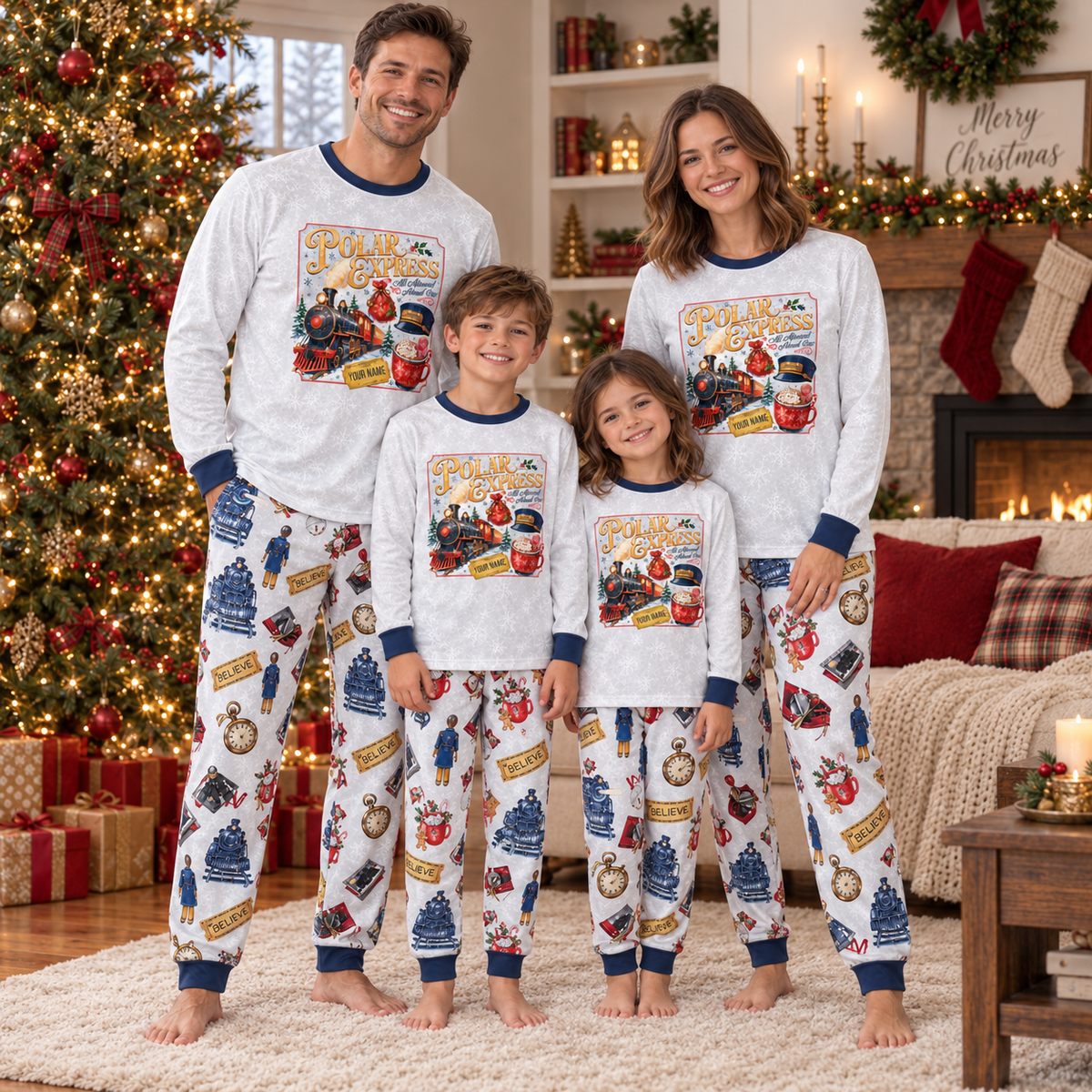 Personalized Christmas Journey Family Pajamas